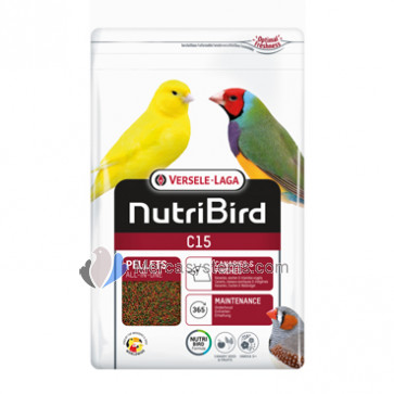Versele Laga NutriBird C15 1 kg, (un aliment d'entretien équilibré complet pour les canaris et les pinsons, tropicales européennes) 