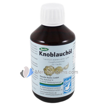 Backs Knoblauchol 250 ml, (huile d'ail enrichie). Pour Pigeons et oiseaux