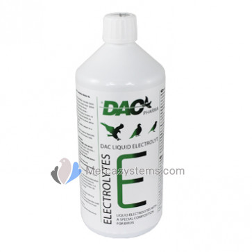 Dac Electrolyt 1000 ml (combinaison unique d'électrolytes et de minéraux). Pour les pigeons et les oiseaux.