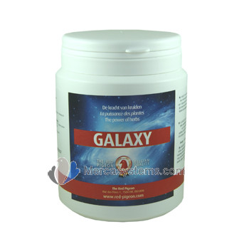 The Red Pigeon Galaxy 300 gr, une poudre composée d’huiles essentielles sur une base de silice et d’argile verte.
