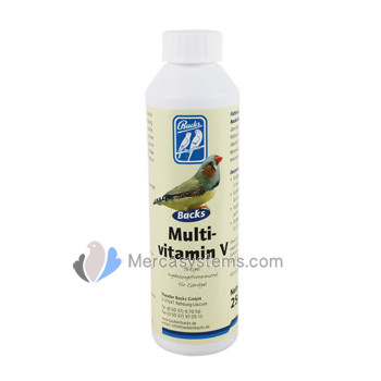 Backs Multivitamin V 250ml, (complexe multivitaminé de qualité supérieure premium pour les oiseaux en cage)