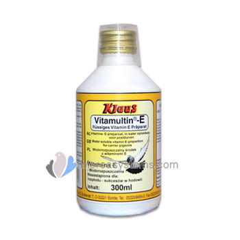Klaus Vitamultin-E 300 ml, (améliore la fertilité). Pour Pigeons et Oiseaux